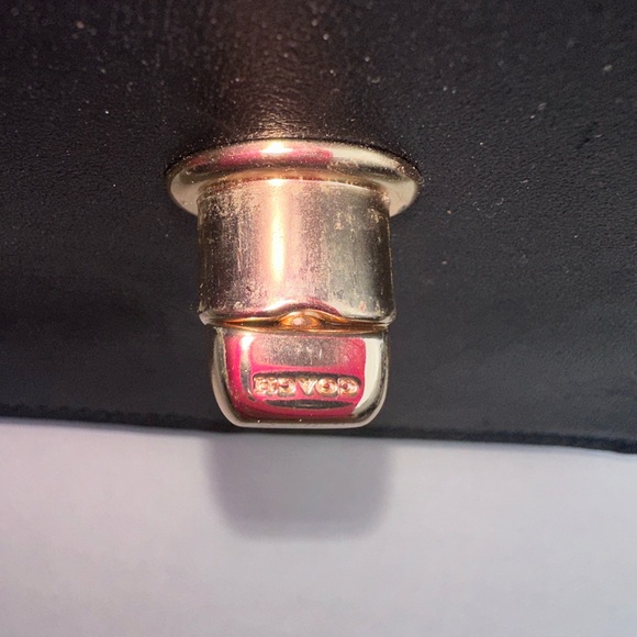 Coach Black Leather Chain Crossbody Purse - Picture 9 of 11